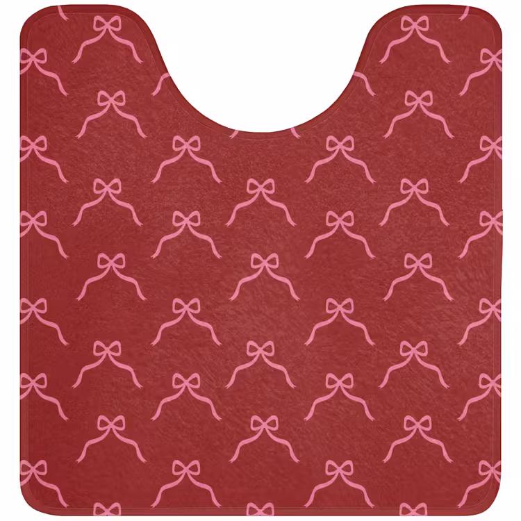 Wc Mat - Strik - Kerst - Rood - Roze — 1