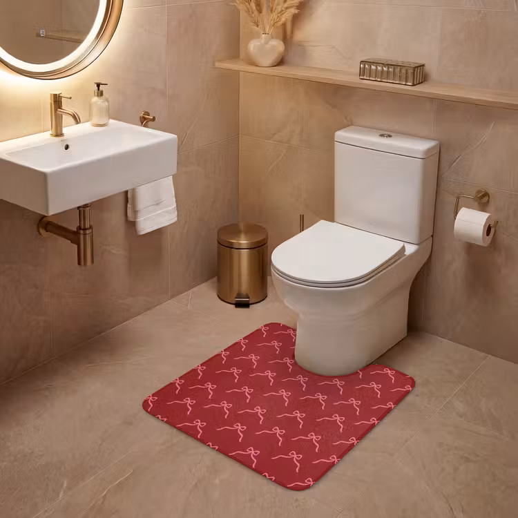 Wc Mat - Strik - Kerst - Rood - Roze — 3
