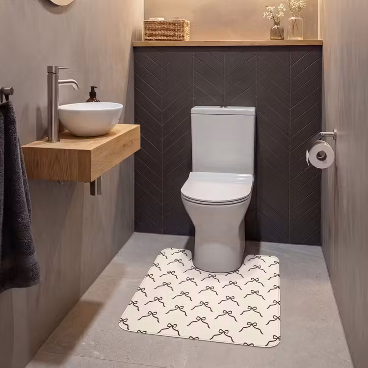 Wc Mat - Strik - Kerst - Zwart - Crème — 2