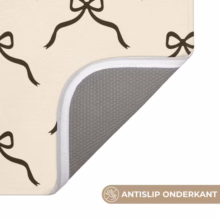 Wc Mat - Strik - Kerst - Zwart - Crème — 4