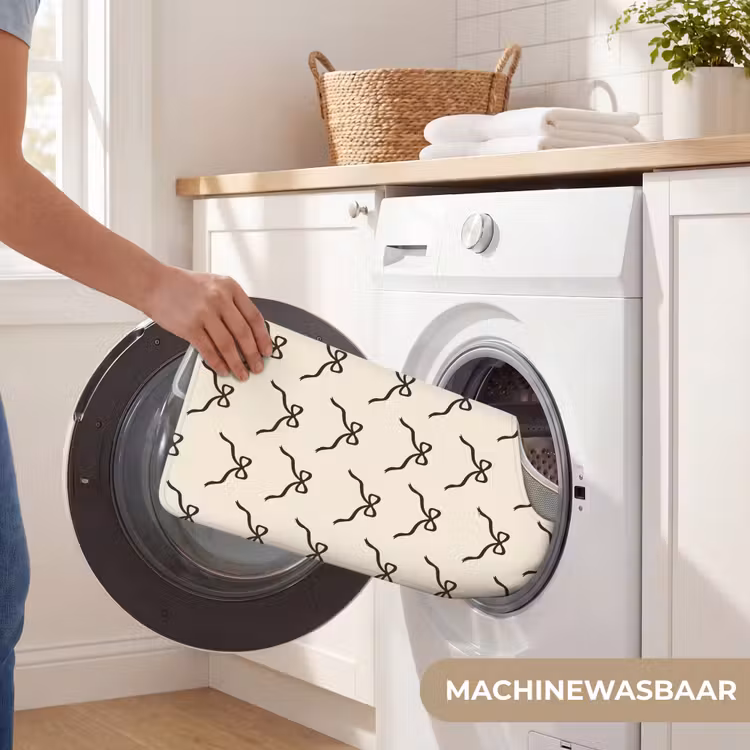 Wc Mat - Strik - Kerst - Zwart - Crème — 6