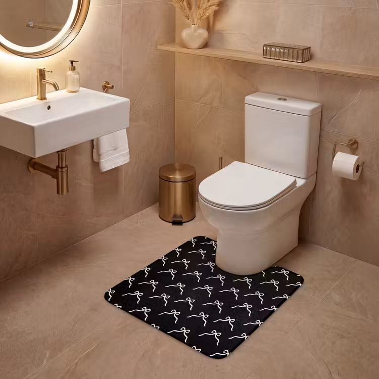 Wc Mat - Strik - Kerst - Zwart - Wit — 3