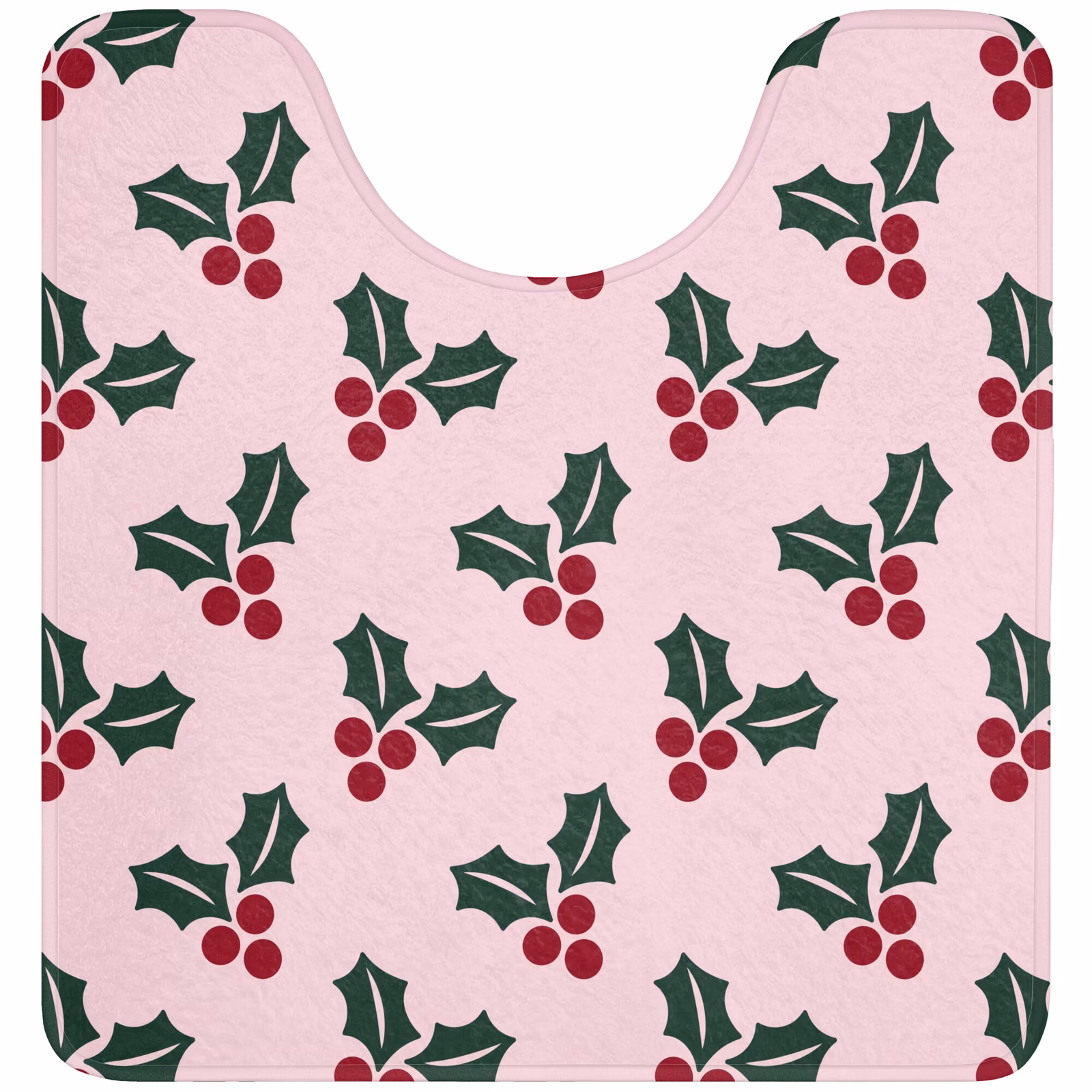 Wc Mat - Kerst - Hulst - Groen - Roze — 1