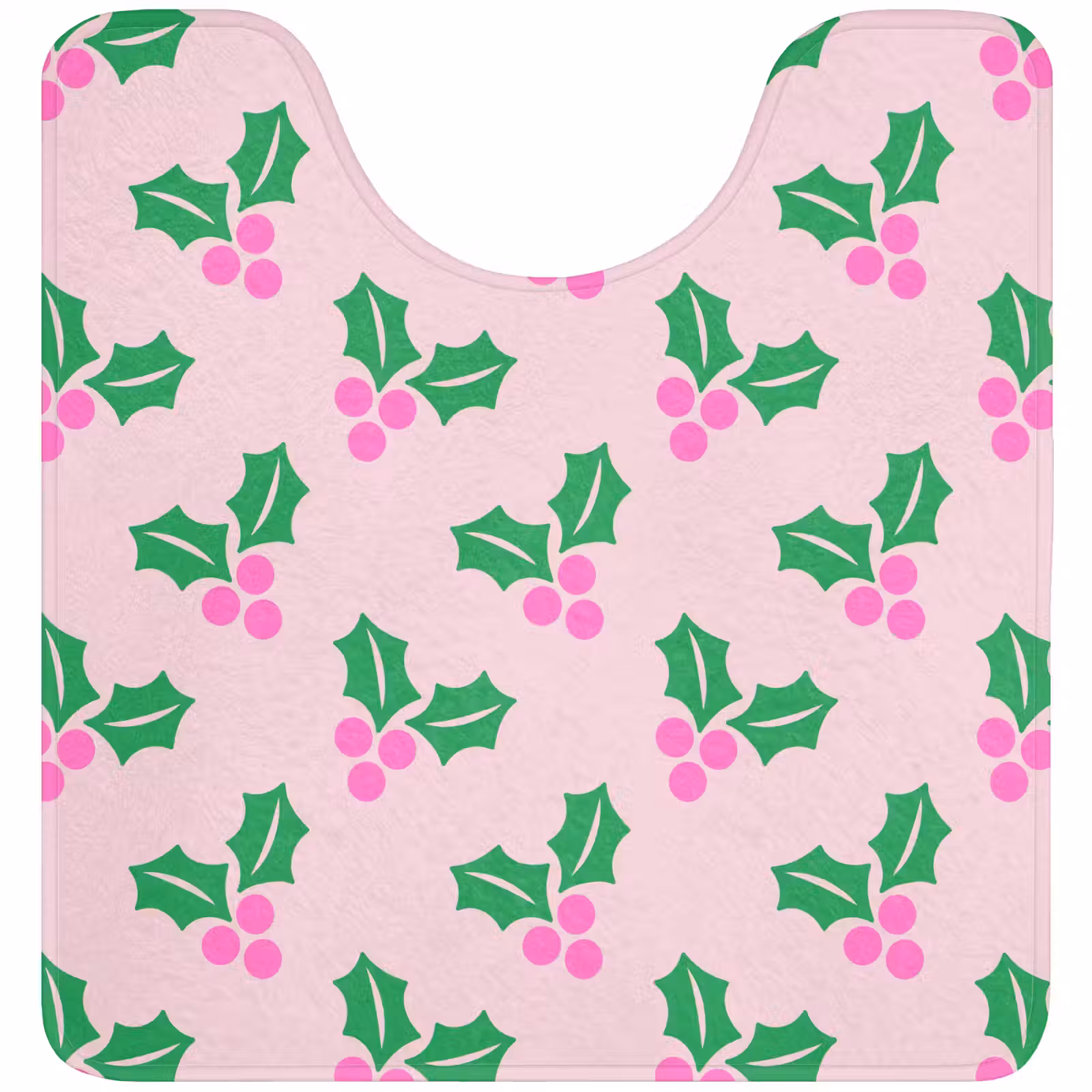 Wc Mat - Kerst - Hulst - Roze — 1