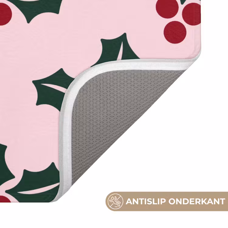 Wc Mat - Kerst - Hulst - Groen - Roze — 4