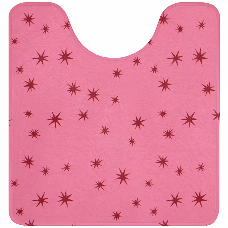 Wc Mat - Kerst - Ster - Rood - Roze — 1