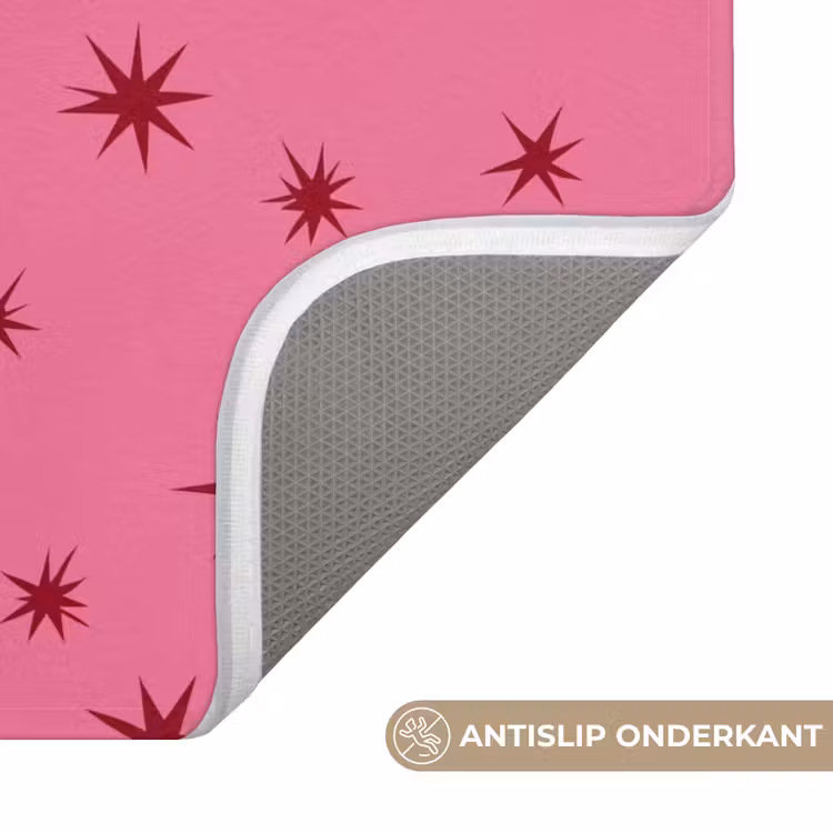Wc Mat - Kerst - Ster - Rood - Roze — 4