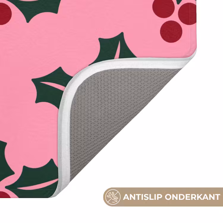 Wc Mat - Roze - Kerst - Hulst — 4