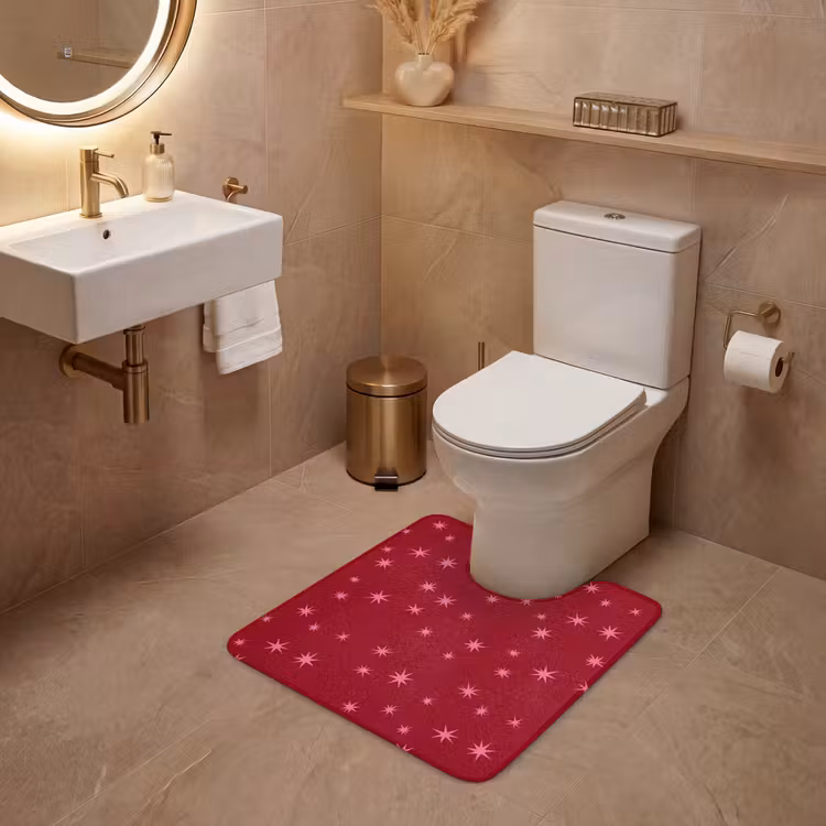 Wc Mat - Ster - Roze - Kerst - Rood — 3