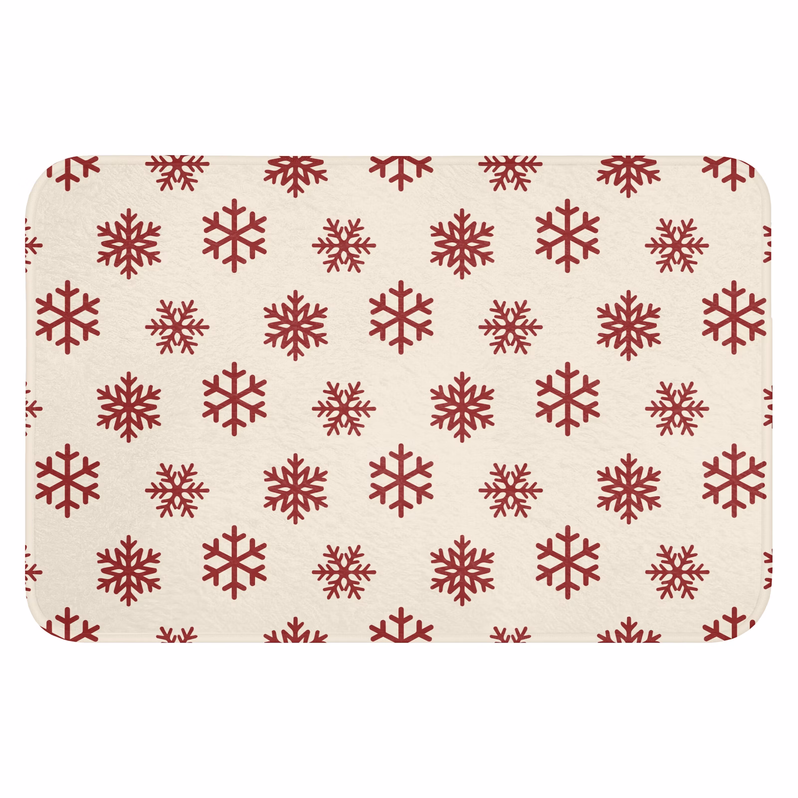 Wc Mat - Sneeuwvlok - Crème - Rood — 1