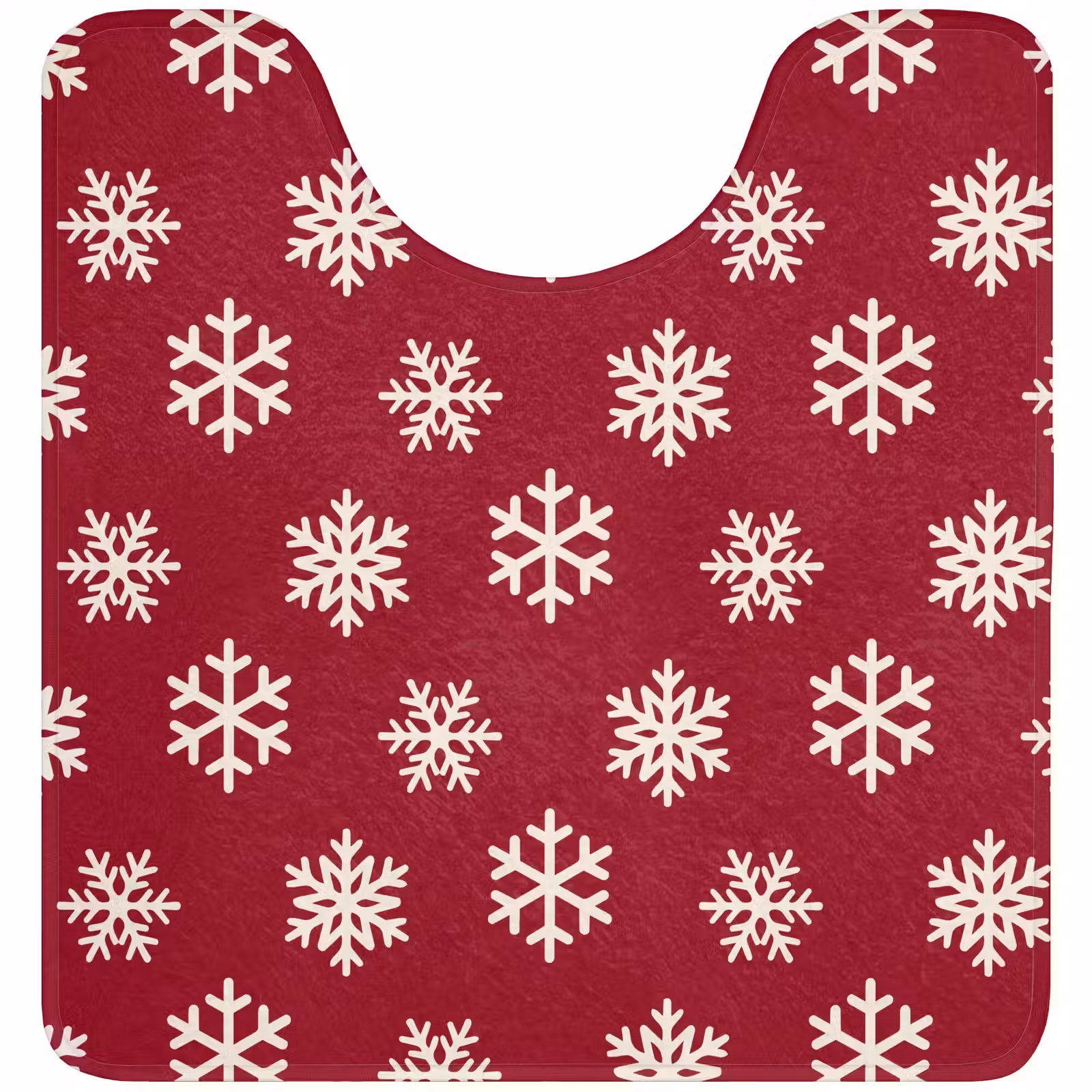 Wc Mat - Sneeuwvlok - Rood - Wit - Kerst — 1