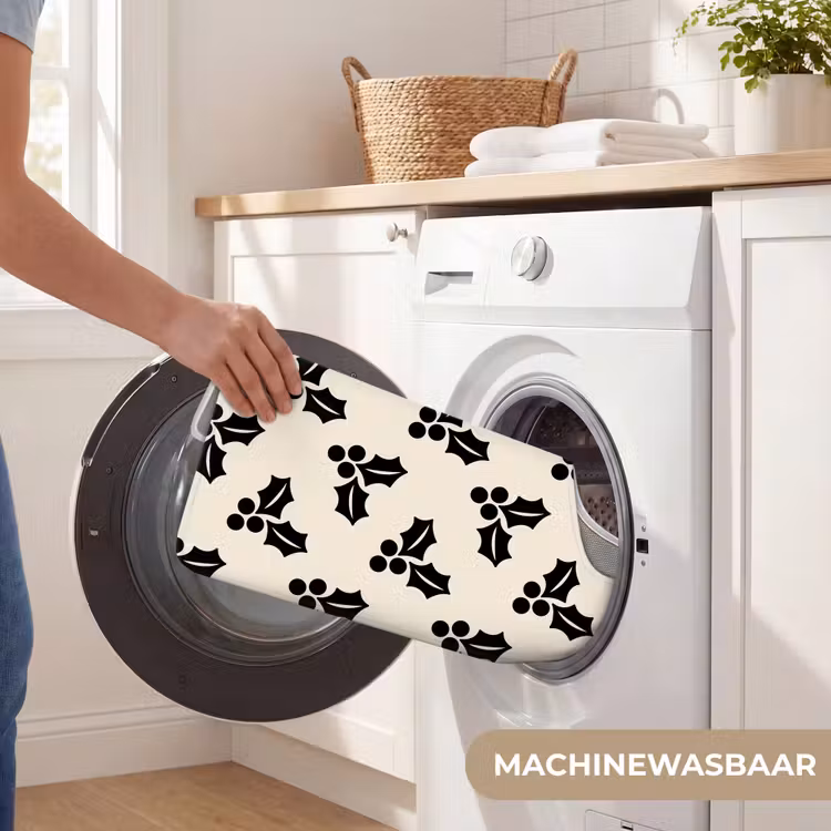 Wc Mat - Hulst - Wit - Zwart - Kerst — 6