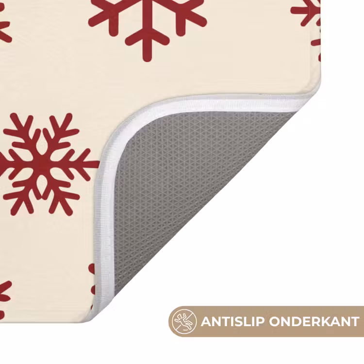 Wc Mat - Sneeuwvlok - Crème - Rood — 4