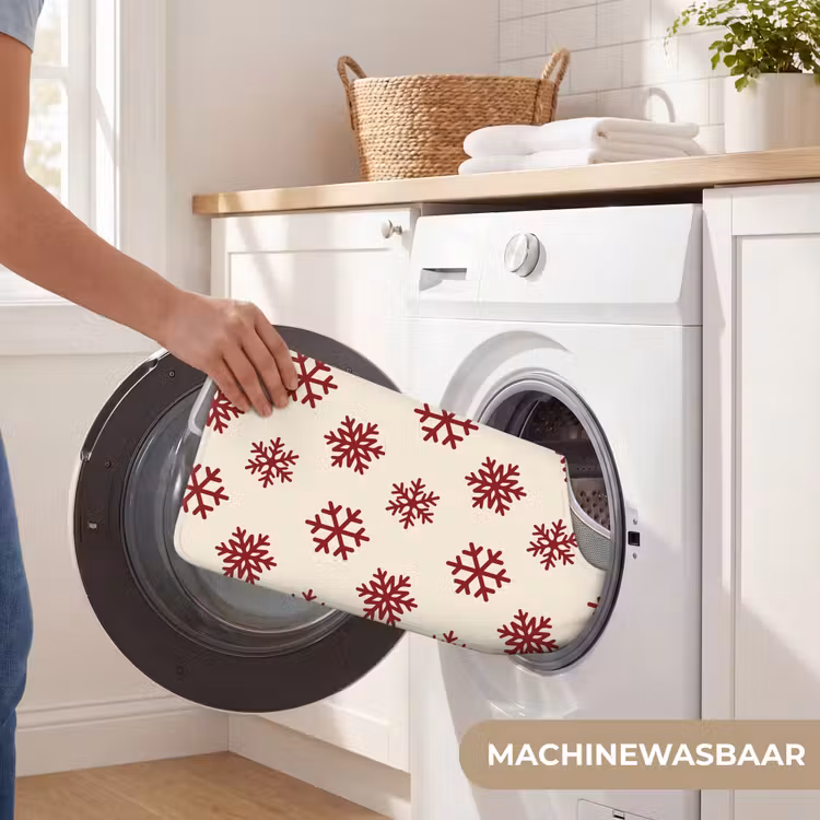 Wc Mat - Sneeuwvlok - Crème - Rood — 6