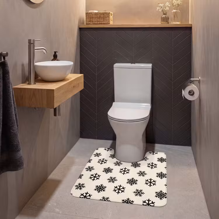 Wc Mat - Sneeuwvlok - Crème - Wit — 2