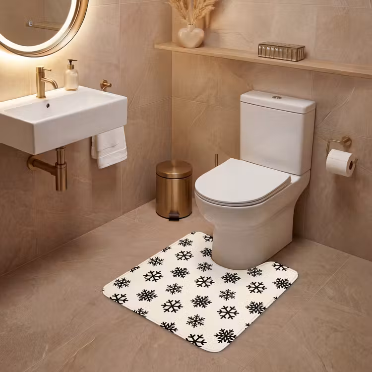 Wc Mat - Sneeuwvlok - Crème - Wit — 3