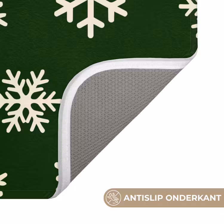 Wc Mat - Sneeuwvlok - Groen - Wit - Kerst — 4