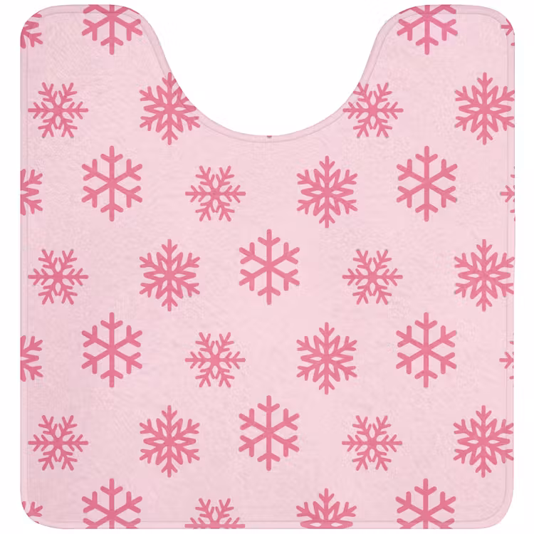 Wc Mat - Sneeuwvlok - Roze - Kerst — 1