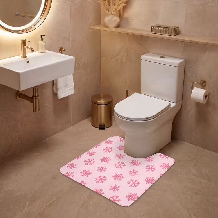 Wc Mat - Sneeuwvlok - Roze - Kerst — 3