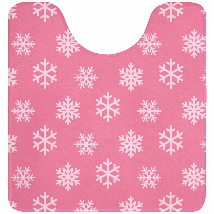 Wc Mat - Sneeuwvlok - Kerst - Roze — 1