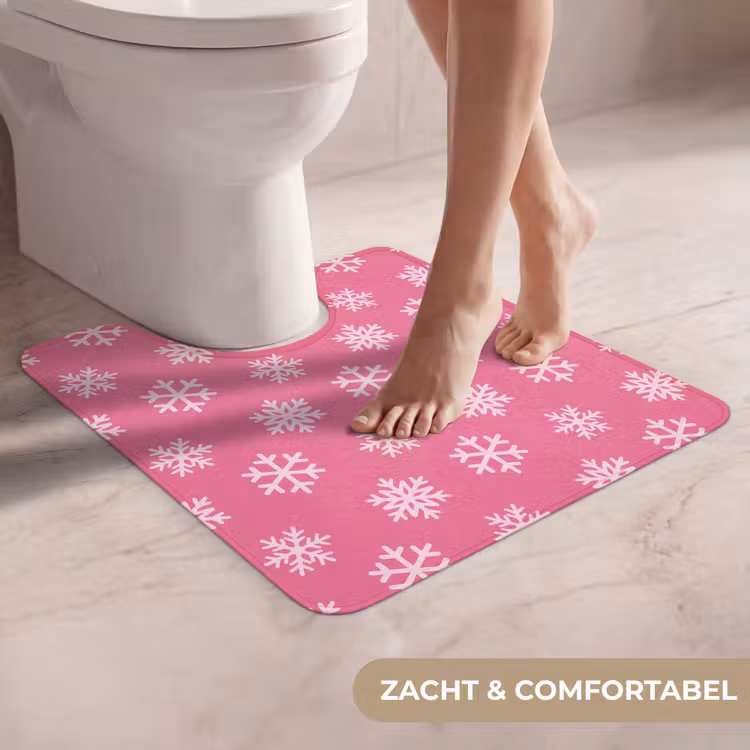 Wc Mat - Sneeuwvlok - Kerst - Roze — 5