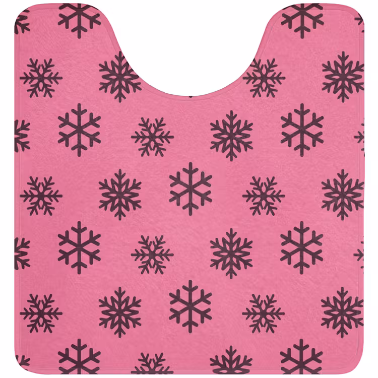 Wc Mat - Sneeuwvlok - Paars - Roze - Kerst — 1