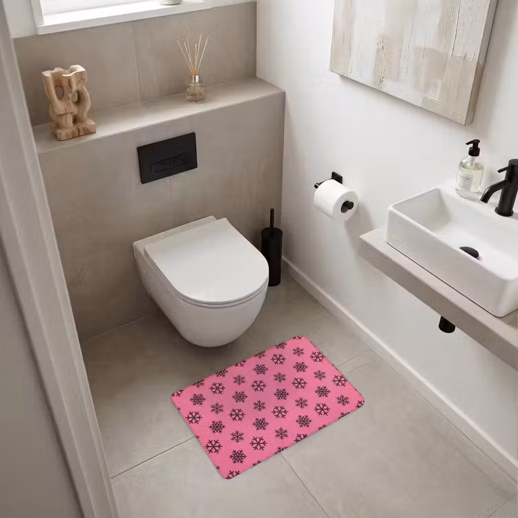 Wc Mat - Sneeuwvlok - Paars - Roze - Kerst — 6