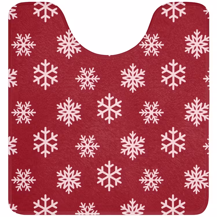 Wc Mat - Sneeuwvlok - Rood - Roze - Kerst — 1
