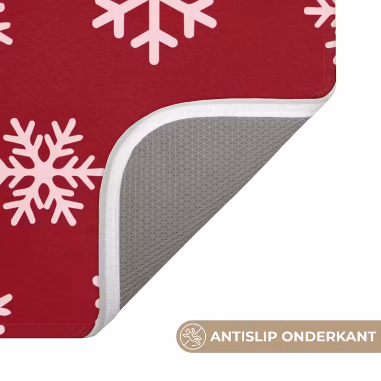 Wc Mat - Sneeuwvlok - Rood - Roze - Kerst — 4