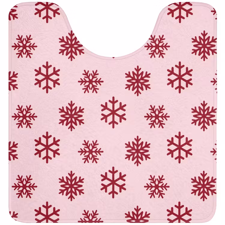 Wc Mat - Sneeuwvlok - Roze - Rood - Kerst — 1