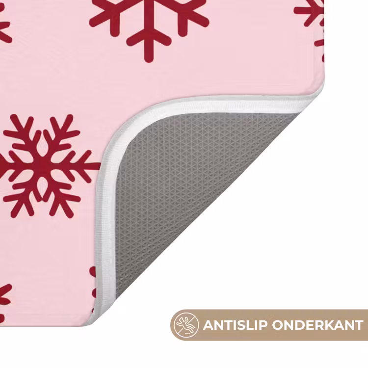 Wc Mat - Sneeuwvlok - Roze - Rood - Kerst — 4