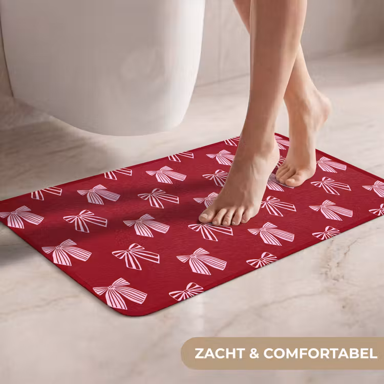 Wc Mat - Strikken - Kerst - Burgundy - Roze — 7