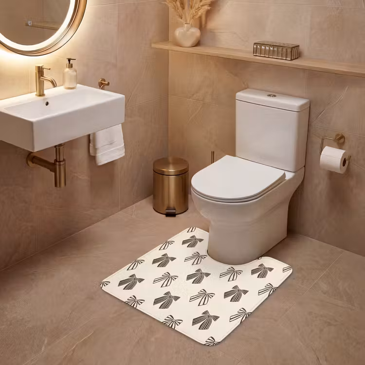 Wc Mat - Strikken - Kerst - Crème - Zwart — 3