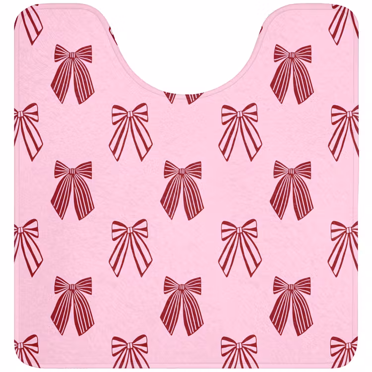 Wc Mat - Strikken - Kerst - Roze - Burgundy — 1
