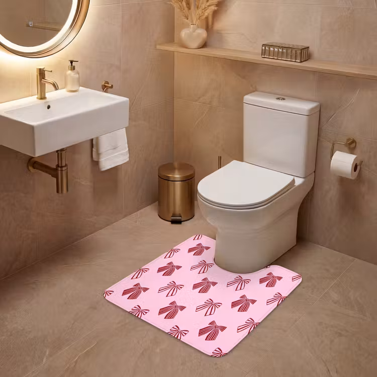 Wc Mat - Strikken - Kerst - Roze - Burgundy — 3