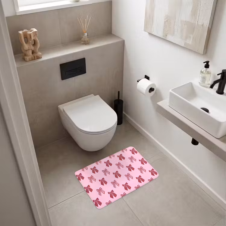 Wc Mat - Strikken - Kerst - Roze - Burgundy — 6