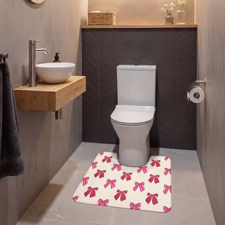 Wc Mat - Strikken - Kerst - Roze - Crème — 2