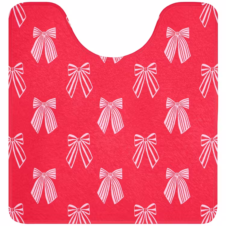 Wc Mat - Strikken - Kerstmis - Rood - Roze — 1
