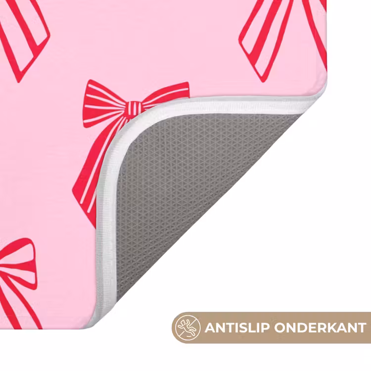 Wc Mat - Strikken - Kerstmis - Roze - Rood — 4