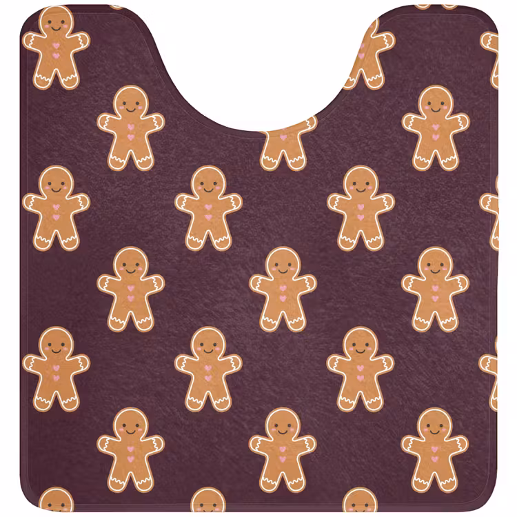 Wc Mat - Peperkoek - Kerst - Burgundy — 1