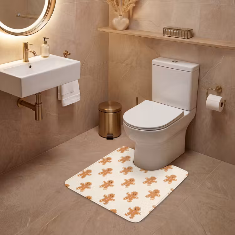 Wc Mat - Peperkoek - Kerst - Crème — 3
