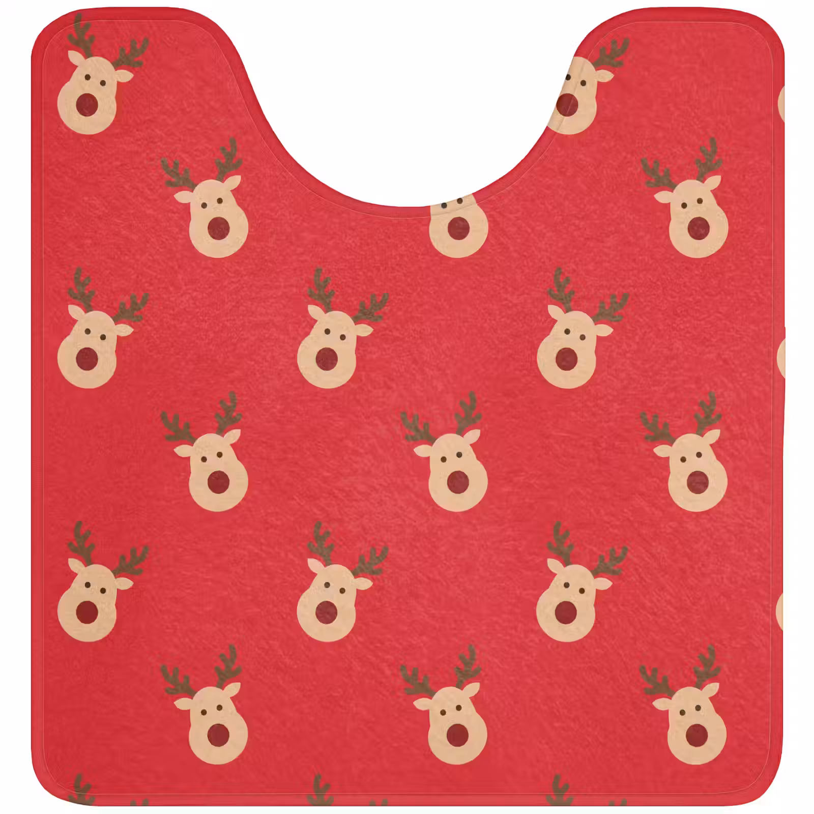 Wc Mat - Rendieren - Kerst - Rood — 1