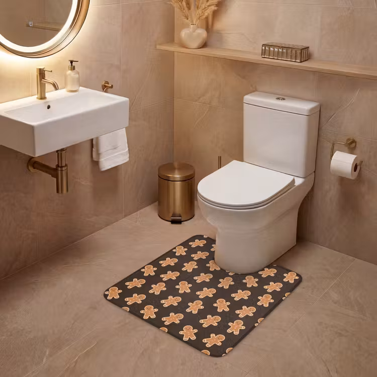 Wc Mat - Bruin - Peperkoek - Kerst — 3
