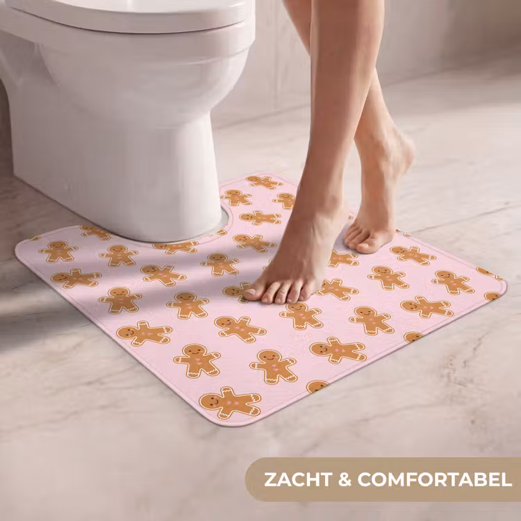 Wc Mat - Peperkoek - Bruin - Roze - Kerst — 5