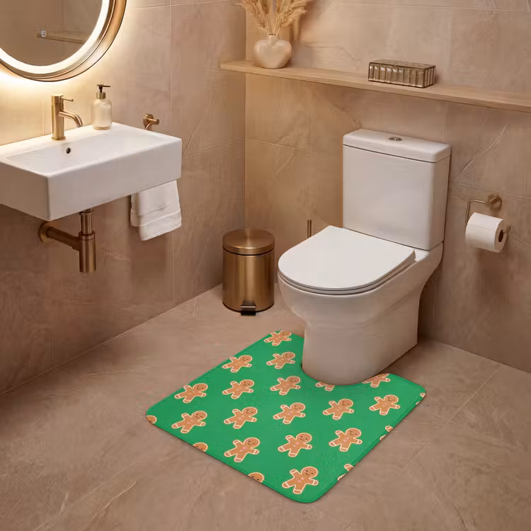 Wc Mat - Peperkoek - Kerst - Neon - Groen — 3