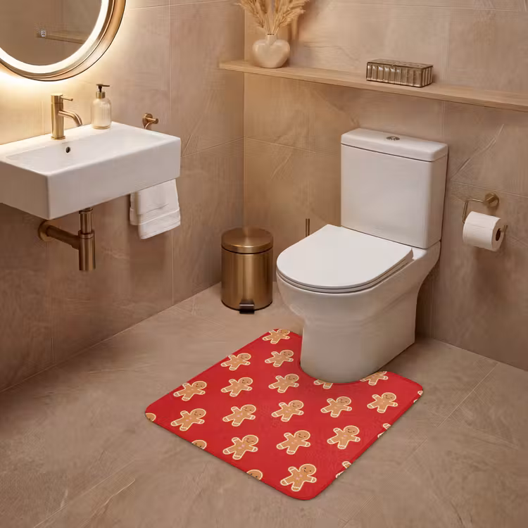Wc Mat - Peperkoek - Kerst - Rood — 3