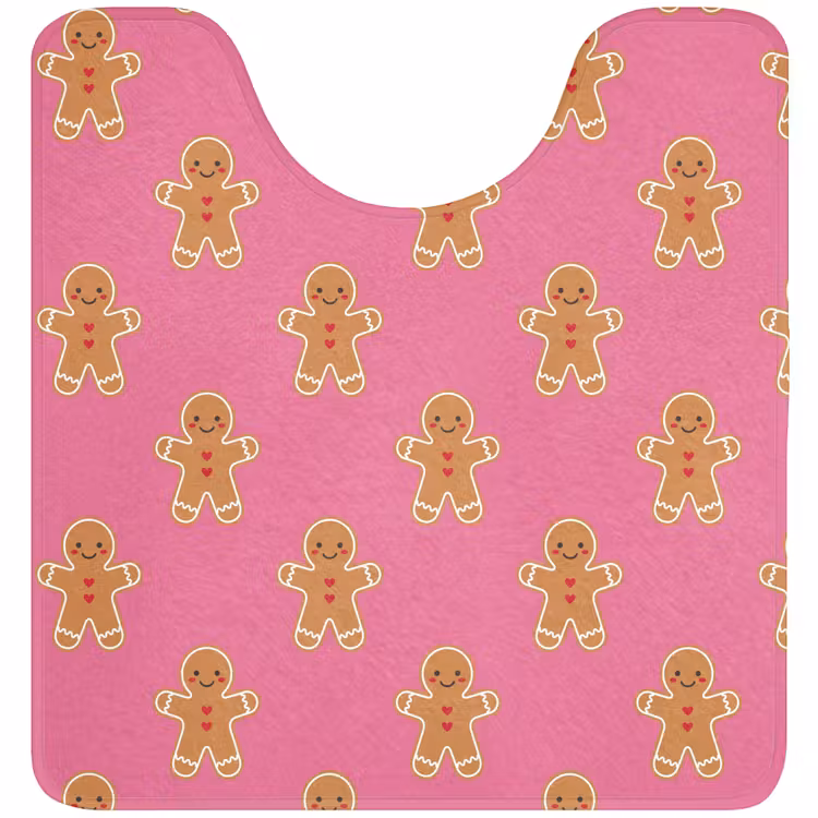 Wc Mat - Peperkoek - Kerst - Roze - Bruin — 1