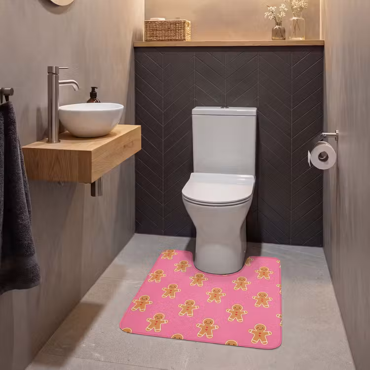 Wc Mat - Peperkoek - Kerst - Roze - Bruin — 2