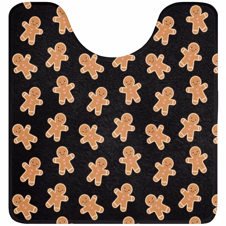 Wc Mat - Peperkoek - Kerst - Zwart - Bruin — 1