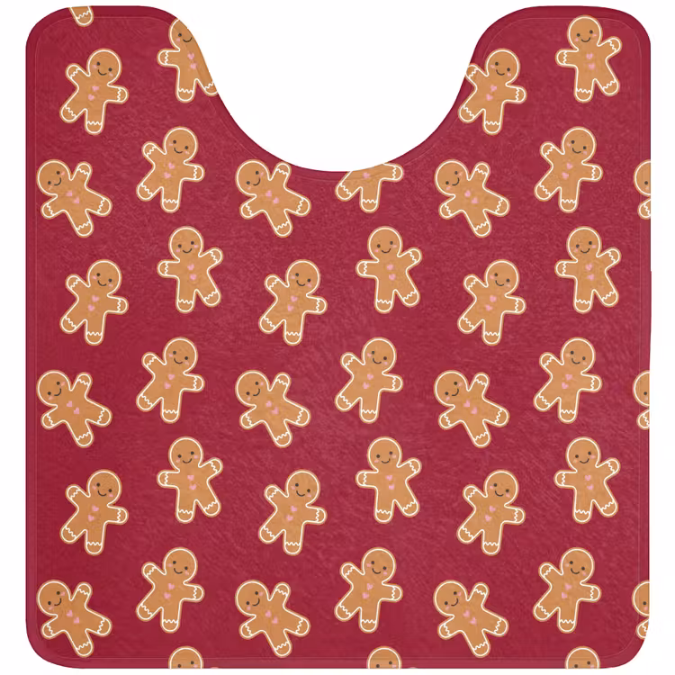 Wc Mat - Peperkoek - Rood - Bruin - Kerst — 1